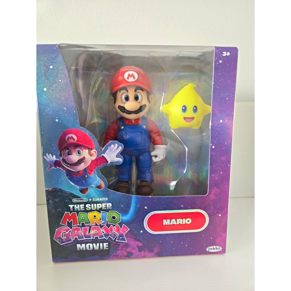 The Super Mario Galaxy Movie Mario Action Figure w Luma Premium Details New